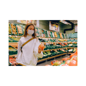 wearing a mask while grocery shopping